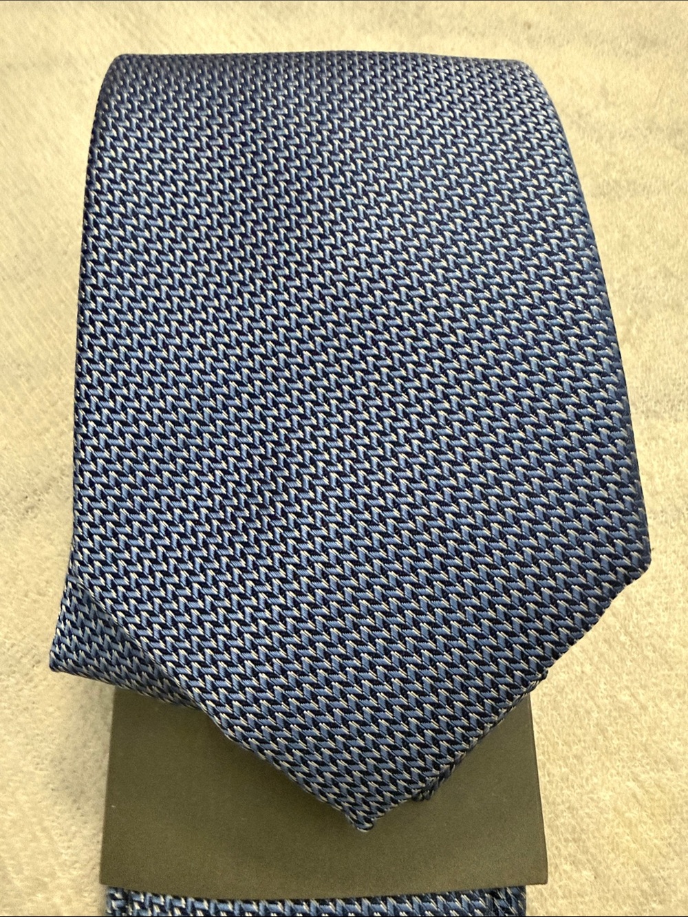 Michael Kors Navy and Light Blue Woven Tie